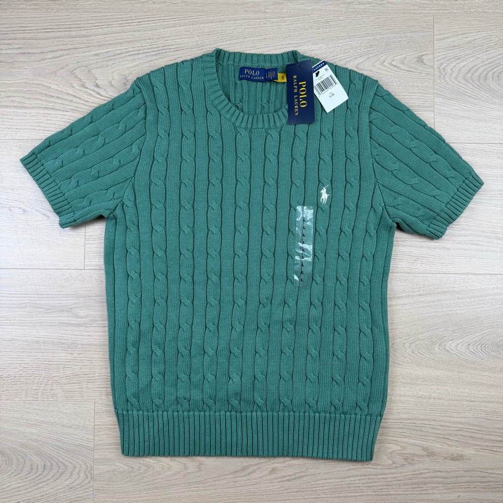 Ralph Lauren Green Cable Knit Sweater